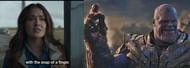 Ajak in Eternals (left). Thanos In Avengers: Endgame (right). (Image via: Marvel Studios)